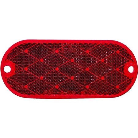 PM COMPANY V480 Oblong Reflector, Red Reflector, 19 in W Reflector, 433 in H Reflector V480R